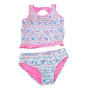BREAKING WAVES  Pink Girls Pineapple Hearts Tankini Size‎ 5